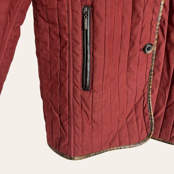 Vintage Weatherproof Red Quilted Single Breasted Insulated Coat Size M - Picture 4 of 10